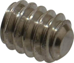 Value Collection - 1/4-20 UNC, 5/16" OAL, Flat Point Set Screw - Grade Austenitic A2 Stainless Steel, 1/8" Key - USA Tool & Supply