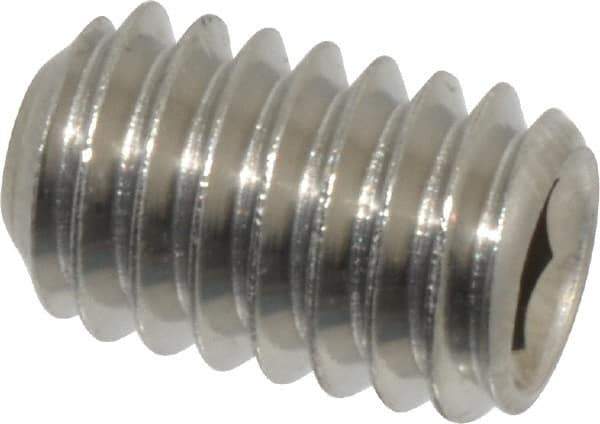 Value Collection - 5/16-18 UNC, 1/2" OAL, Flat Point Set Screw - Grade Austenitic A2 Stainless Steel, 5/32" Key - USA Tool & Supply