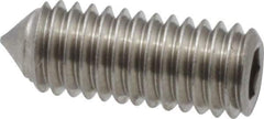 Value Collection - #10-32 UNF, 1/2" OAL, Cone Point Set Screw - Grade Austenitic A2 Stainless Steel, 3/32" Key - USA Tool & Supply
