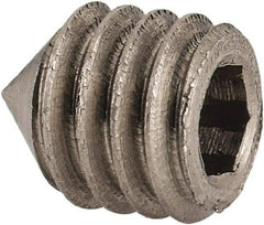 Value Collection - 5/16-18 UNC, 3/8" OAL, Cone Point Set Screw - Grade Austenitic A2 Stainless Steel, 5/32" Key - USA Tool & Supply