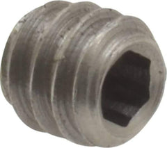 Value Collection - 1/4-20 UNC, 1/4" OAL, Oval Point Set Screw - Grade Austenitic A2 Stainless Steel, 1/8" Key - USA Tool & Supply