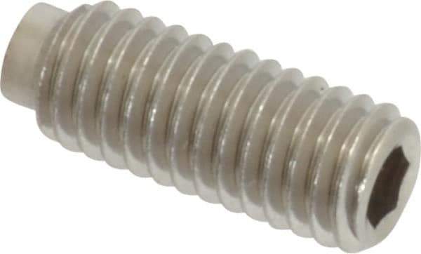 Value Collection - #10-32 UNF, 1/2" OAL, Half Dog Point Set Screw - Grade Austenitic A2 Stainless Steel, 3/32" Key - USA Tool & Supply