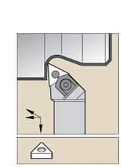 Kennametal - WTJN, Right Hand Cut, 3° Lead Angle, 1" Shank Height x 1" Shank Width, Negative Rake Indexable Turning Toolholder - 6" OAL, TN..43. Insert Compatibility, Series Wedgelock - USA Tool & Supply