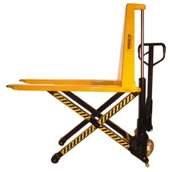 Wesco Industrial Products - 3,000 Lb Capacity Skid Lifter Scissor Lift - 3-1/2" Lift Height, 43" Platform Length x 20" Platform Width - USA Tool & Supply