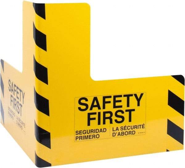 Vestil - 24" Long, Steel Corner Protector - Yellow, 12" High x 24" Wide Side - USA Tool & Supply
