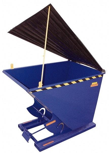 Vestil - Heavy-Duty Virgin Black Polyethylene Self-Dumping Hopper Poly Lid - USA Tool & Supply