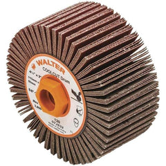 WALTER Surface Technologies - 4-1/4" Diam 120 Grit Aluminum Oxide Unmounted Flap Wheel - 5/8-11 Threaded Hole, 2" Wide, Coated, Grade Fine, 3,800 Max RPM - USA Tool & Supply