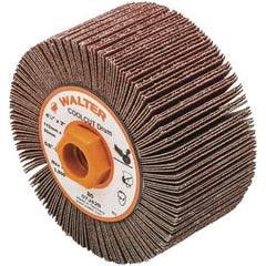 WALTER Surface Technologies - 4-1/4" Diam 80 Grit Aluminum Oxide Unmounted Flap Wheel - 5/8-11 Threaded Hole, 2" Wide, Coated, Grade Medium, 3,800 Max RPM - USA Tool & Supply