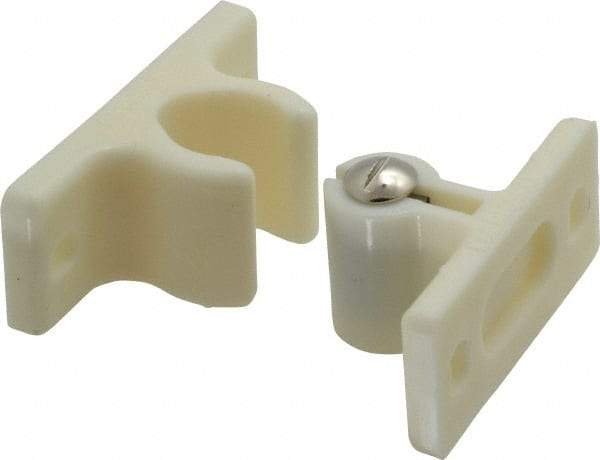 Sugatsune - 2-17/64" Long x 1" Wide x 1-1/4" High, Plastic & Steel Adjustable Knuckle Catch - White Finish, 18-44 N/Lb Pull Force, 29-59 N/Lb Push Force, 2-41/64" Long Strike, 1-1/4" Wide Strike - USA Tool & Supply