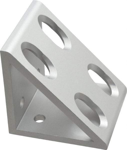 80/20 Inc. - 2.81" Wide, 3" High, Open Shelving 8 Hole Inside Corner Gusset - Aluminum, 3" Deep, Use with Series 15 & Bolt Kit 3320 - USA Tool & Supply