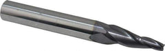 ProMax - 7° Taper Angle per Side, 3/16" Small End Diam, Solid Carbide 3 Flute Tapered Ball End Mill - AlTiN Finish, 4" OAL, 1/2" Shank Diam, Spiral Flute - USA Tool & Supply