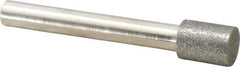 Made in USA - 3/8" Head Diam x 1/2" Head Thickness Diamond (Abrasive) Grinding Pin - 1/4" Shank Diam x 1-3/4" Shank Length - USA Tool & Supply