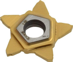 Iscar - 24N150J010PENTA J Grade IC1008, 1.5mm Cutting Width Carbide Grooving Insert - 5mm Max Depth of Cut, Neutral, 0.1mm Corner Radius, TiAlN/TiN Finish - USA Tool & Supply