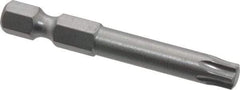 Wera - T30 Torx Bit - 1/4" Hex Drive, 2" OAL - USA Tool & Supply