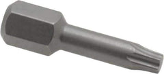 Wera - 1/4" Drive T15 Torx Screwdriver Bit - 1" OAL, Insert Bit - USA Tool & Supply