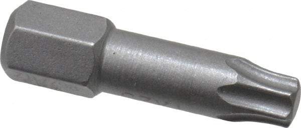 Wera - 1/4" Drive T25 Torx Screwdriver Bit - 1" OAL, Insert Bit - USA Tool & Supply