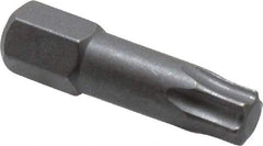 Wera - 1/4" Drive T30 Torx Screwdriver Bit - 1" OAL, Insert Bit - USA Tool & Supply