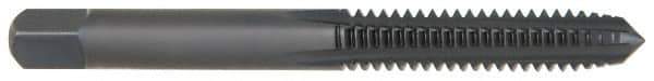 OSG - 7/16-20 UNF 4 Flute Nitride/Oxide Finish High Speed Steel Straight Flute Standard Hand Tap - Bottoming, Right Hand Thread, 3-5/32" OAL, 1-7/16" Thread Length, H5 Limit, Oversize - Exact Industrial Supply