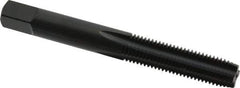 OSG - 5/16-24 UNF 3B 4 Flute Nitride/Oxide Finish High Speed Steel Straight Flute Standard Hand Tap - Plug, Right Hand Thread, 2-23/32" OAL, 1-1/8" Thread Length, H3 Limit, Oversize - Exact Industrial Supply
