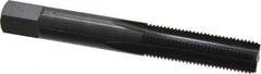 OSG - 3/8-24 UNF 3B 4 Flute Nitride/Oxide Finish High Speed Steel Straight Flute Standard Hand Tap - Bottoming, Right Hand Thread, 2-15/16" OAL, 1-1/4" Thread Length, H3 Limit, Oversize - Exact Industrial Supply