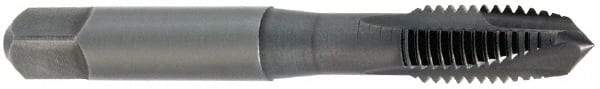 Cleveland - 1/2-13, 3 Flute, Oxide Finish, High Speed Steel Spiral Point Tap - Plug Chamfer, Right Hand Thread, 2B Class of Fit, Series 1011BO - Exact Industrial Supply