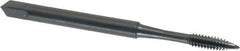 OSG - #4-40 UNC, 2 Flute, Oxide Finish, High Speed Steel Spiral Point Tap - Plug Chamfer, Right Hand Thread, 1-7/8" OAL, 9/16" Thread Length, 0.141" Shank Diam, Series 105 - Exact Industrial Supply