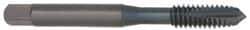 OSG - 1/4-20 UNC, 2 Flute, Bright Finish, High Speed Steel Spiral Point Tap - Plug Chamfer, Right Hand Thread, 2-1/2" OAL, 1" Thread Length, 0.255" Shank Diam, 3B Class of Fit, Series 105A - Exact Industrial Supply