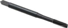OSG - #8-32 UNC, 2 Flute, Oxide Finish, High Speed Steel Spiral Point Tap - Bottoming Chamfer, Right Hand Thread, 2-1/8" OAL, 3/4" Thread Length, 0.168" Shank Diam, 2B Class of Fit, Series 105B - Exact Industrial Supply