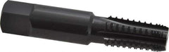 OSG - 1/8-27 NPT, 5 Flutes, Oxide Finish, High Speed Steel, Interrupted Thread Pipe Tap - 7/16 Inch Shank Diameter, 7/16 Inch Shank Diameter, 3/4 Inch Thread Length, 0.32 Inch Square Size, Regular Hook, Modified Bottoming Chamfer - Exact Industrial Supply