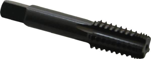 OSG - 1/8-27 NPT, 5 Flutes, Oxide Finish, High Speed Steel, Interrupted Thread Pipe Tap - 5/16 Inch Shank Diameter, 5/16 Inch Shank Diameter, 3/4 Inch Thread Length, 0.32 Inch Square Size, Regular Hook, Modified Bottoming Chamfer - USA Tool & Supply