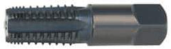 OSG - 3/8-18 NPTF, 5 Flutes, Oxide Finish, High Speed Steel, Interrupted Thread Pipe Tap - 0.7 Inch Shank Diameter, 0.7 Inch Shank Diameter, 1-1/16 Inch Thread Length, 0.53 Inch Square Size, 2-1/2 Chamfer, Series 108G - Exact Industrial Supply