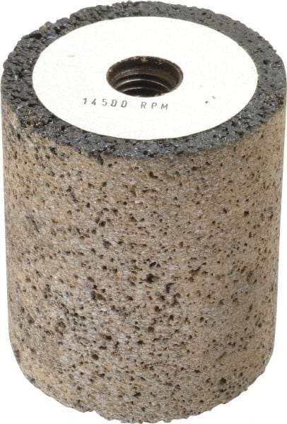 Grier Abrasives - Type 18, 2-1/2" Max Diam, 3" Head Thickness, 16 Grit Square Tip Plug - Aluminum Oxide, Very Coarse Grade, 5/8-11 Shank Thread - USA Tool & Supply