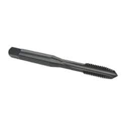 OSG - M6x1.00 Metric Coarse 6H 3 Flute Nitride/Oxide Finish High Speed Steel Straight Flute Standard Hand Tap - Plug, Right Hand Thread, 2-1/2" OAL, 1" Thread Length, D5 Limit, Oversize - Exact Industrial Supply