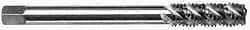 OSG - #8-32 UNC 3 Flute H3 Bright Finish High Speed Steel Spiral Flute Extension Tap - Plug Chamfer, 6" OAL, 2B Class of Fit - USA Tool & Supply