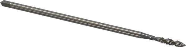 OSG - #6-32 UNC 2 Flute H3 Bright Finish High Speed Steel Spiral Flute Extension Tap - Plug Chamfer, 4" OAL, 2B Class of Fit - USA Tool & Supply