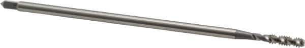 OSG - #6-32 UNC 2 Flute H3 Bright Finish High Speed Steel Spiral Flute Extension Tap - Bottoming Chamfer, 4" OAL, 2B Class of Fit - USA Tool & Supply