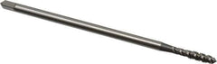 OSG - #8-32 UNC 3 Flute H3 Bright Finish High Speed Steel Spiral Flute Extension Tap - Plug Chamfer, 4" OAL, 2B Class of Fit - Exact Industrial Supply