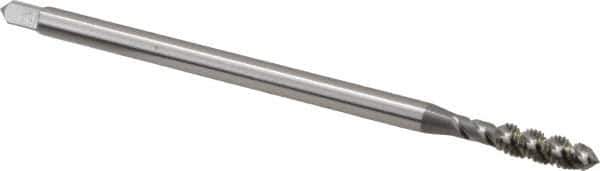 OSG - #10-32 UNF 3 Flute H3 Bright Finish High Speed Steel Spiral Flute Extension Tap - Plug Chamfer, 4" OAL, 2B/3B Class of Fit - Exact Industrial Supply