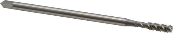 OSG - #10-32 UNF 3 Flute H3 Bright Finish High Speed Steel Spiral Flute Extension Tap - Bottoming Chamfer, 4" OAL, 2B/3B Class of Fit - USA Tool & Supply