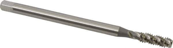 OSG - 1/4-20 UNC 3 Flute H3 Bright Finish High Speed Steel Spiral Flute Extension Tap - Bottoming Chamfer, 4" OAL, 3B Class of Fit - USA Tool & Supply