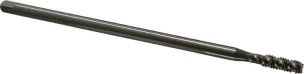 OSG - 1/4-20 UNC 3 Flute H3 Bright Finish High Speed Steel Spiral Flute Extension Tap - Bottoming Chamfer, 6" OAL, 3B Class of Fit - Exact Industrial Supply