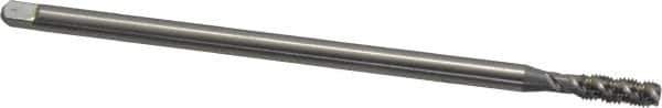 OSG - 1/4-28 UNF 3 Flute H3 Bright Finish High Speed Steel Spiral Flute Extension Tap - Bottoming Chamfer, 6" OAL, 3B Class of Fit - Exact Industrial Supply