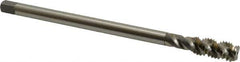 OSG - 7/16-14 UNC 3 Flute H3 Bright Finish High Speed Steel Spiral Flute Extension Tap - Bottoming Chamfer, 6" OAL, 3B Class of Fit - USA Tool & Supply