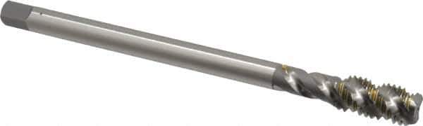 OSG - 1/2-13 UNC 3 Flute H3 Bright Finish High Speed Steel Spiral Flute Extension Tap - Bottoming Chamfer, 6" OAL, 3B Class of Fit - USA Tool & Supply