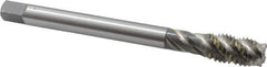 OSG - 5/8-11 UNC 4 Flute H3 Bright Finish High Speed Steel Spiral Flute Extension Tap - Plug Chamfer, 6" OAL, 3B Class of Fit - USA Tool & Supply