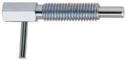 Gibraltar - M10x1.5, 1.17" Thread Length, 6mm Plunger Diam, 3.3 N Init to 16.7 N Final End Force, Steel Locking L Handle Plunger - 51mm Body Length, 33mm Length Under Head, 14mm Plunger Projection - USA Tool & Supply