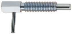 Gibraltar - M10x1.5, 1.17" Thread Length, 6mm Plunger Diam, 3.3 N Init to 16.7 N Final End Force, Steel Locking L Handle Plunger - 51mm Body Length, 33mm Length Under Head, 14mm Plunger Projection - USA Tool & Supply