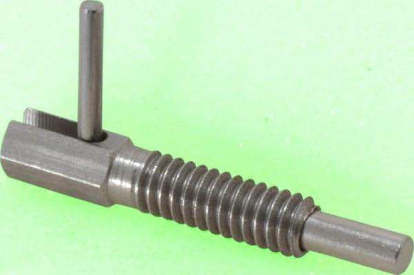 Gibraltar - 1/4-20, 0.8" Thread Length, 0.16" Plunger Diam, 0.5 Lb Init to 2.5 Lb Final End Force, Stainless Steel Locking L Handle Plunger - 1-1/4" Body Length, 0.8" Length Under Head, Locking Element, 0.38" Plunger Projection - USA Tool & Supply