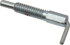 Gibraltar - 1/4-20, 0.8" Thread Length, 0.16" Plunger Diam, 0.5 Lb Init to 2.5 Lb Final End Force, Steel L Handle Plunger - 1-1/4" Body Length, 0.8" Length Under Head, Locking Element, 0.38" Plunger Projection - USA Tool & Supply