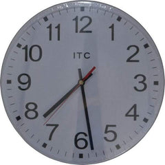 Infinity Insttruments - 11-1/2 Inch Diameter, White Face, Dial Wall Clock - Bold Display, White Case, Runs on AA Battery - USA Tool & Supply